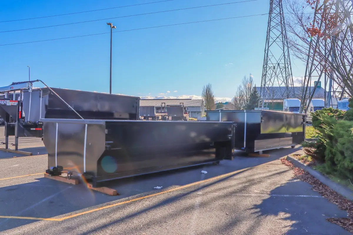 Roll-off dumpster ready for waste disposal at job site for 30 Yard Dumpster Rental in Sebastopol